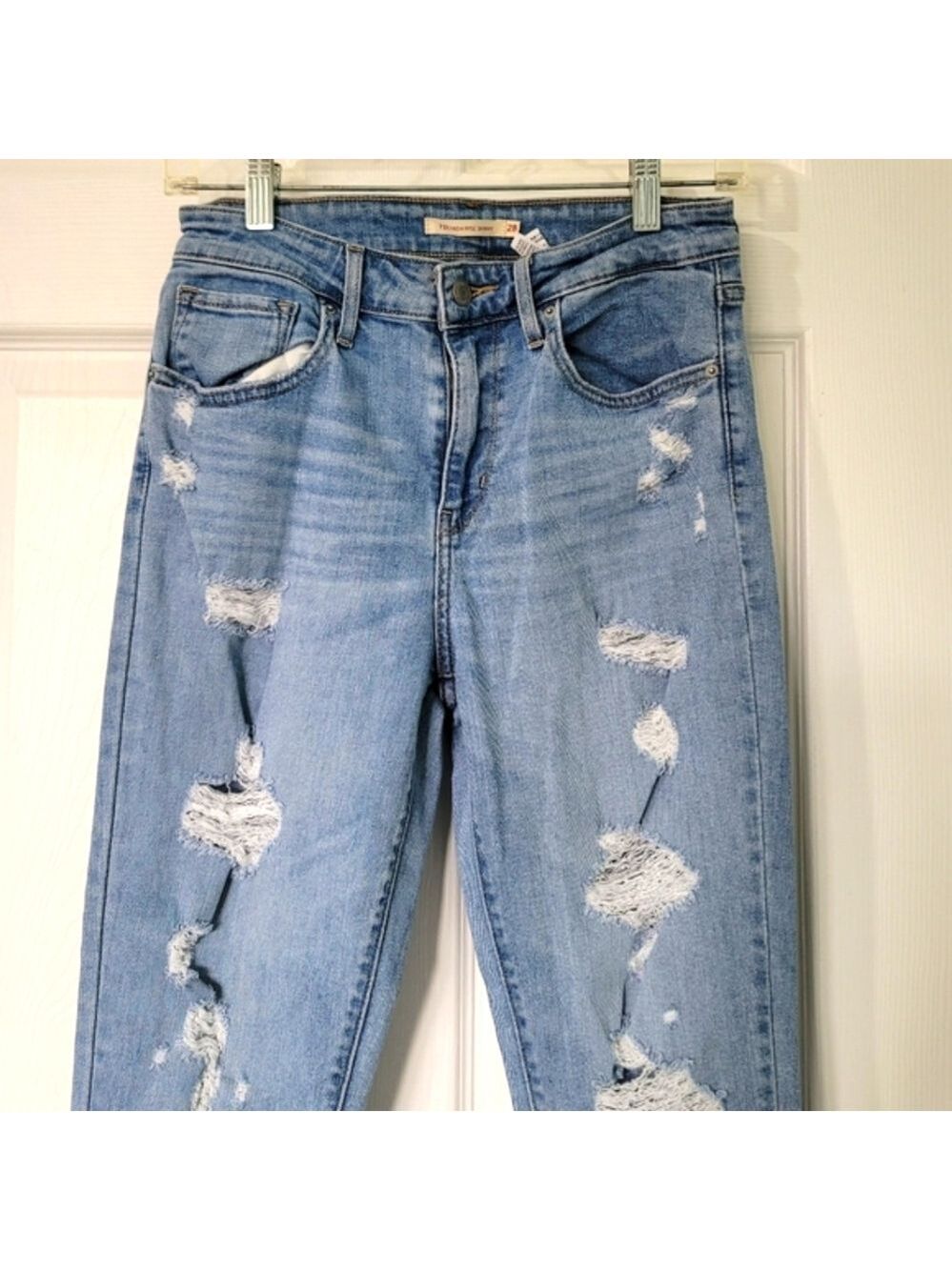 Levi's 721 High Rise Skinny Women's Distressed Ripped Denim Jeans Size 28